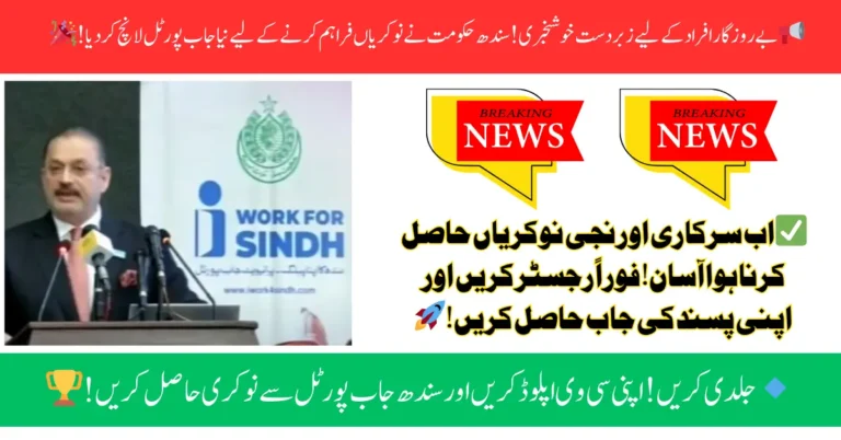 Sindh Government Job Portal 2025 – A Game Changer for Employment Seekers!